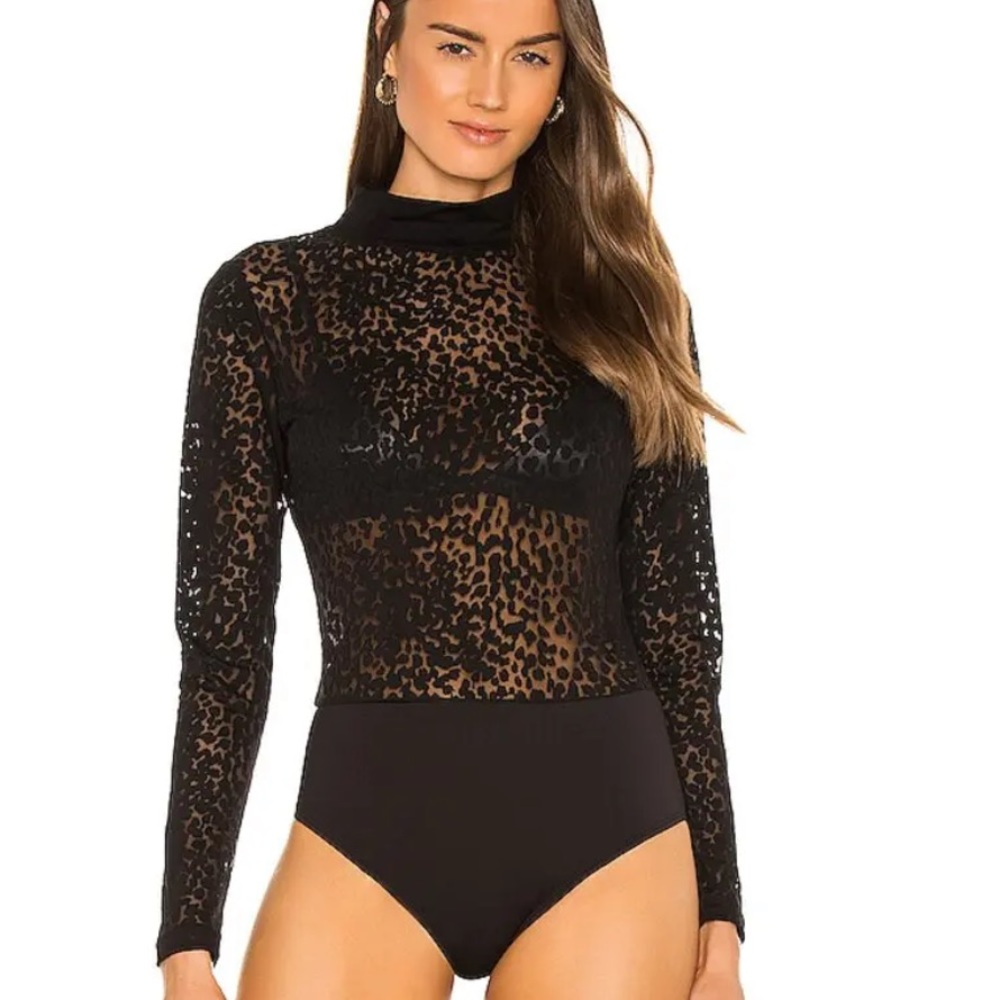 NWT All Saints Bela leopard lace long sleeve bodysuit, size 8 - Picture 1 of 11